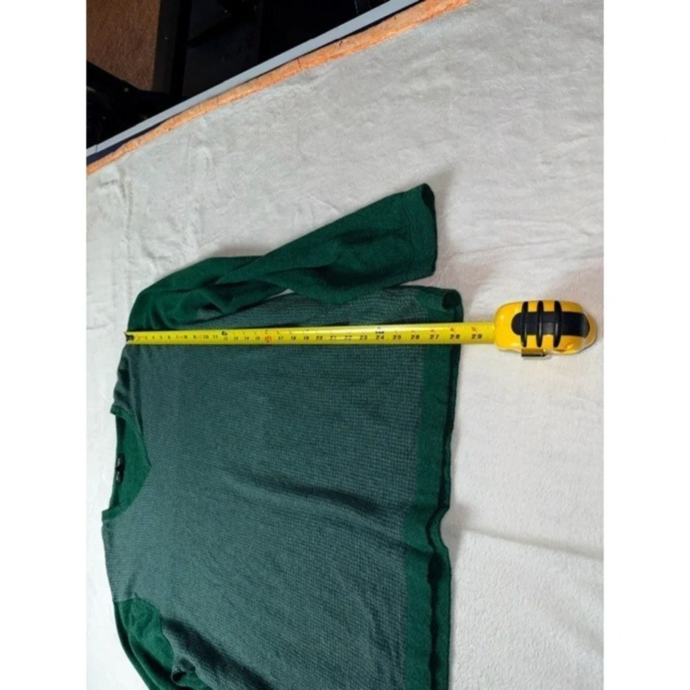 Banana Republic Men's XXL‎ V-Neck Long Sleeve Sweater Green Houndstooth Winter
